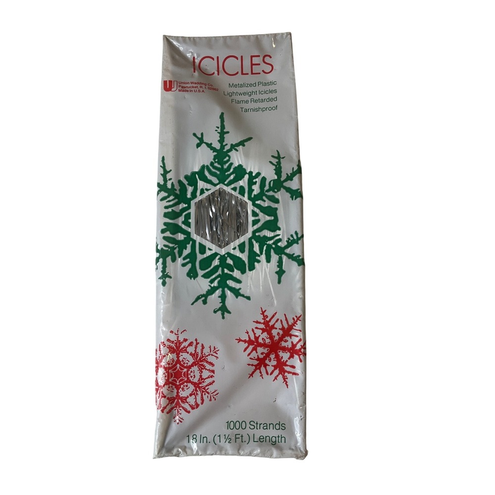 Vintage Christmas Tree Icicles Tinsel Union Wadding USA Shiny Nostalgic